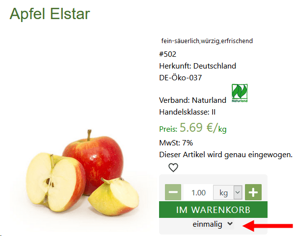 Rote Apfel Elstar und zwei Apfelstücke auf weißem Hintergrund, Bio-Qualität aus Deutschland