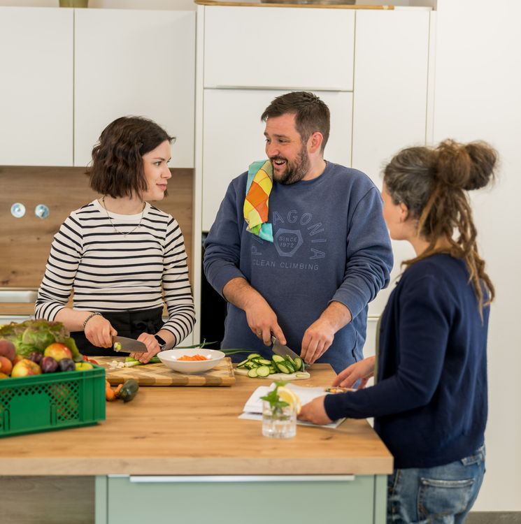Private Lieferung, gemeinsam kochen